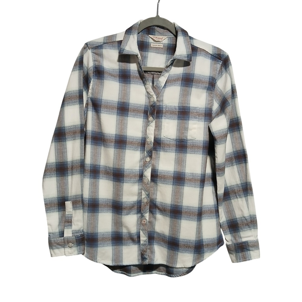 Weatherproof Vintage 1950 Comfort Stretch‎ Plaid Flannel Shirt Womens